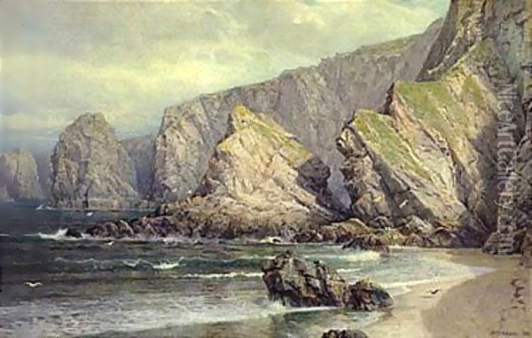A view of Cornwall 1880 Oil Painting - William Trost Richards