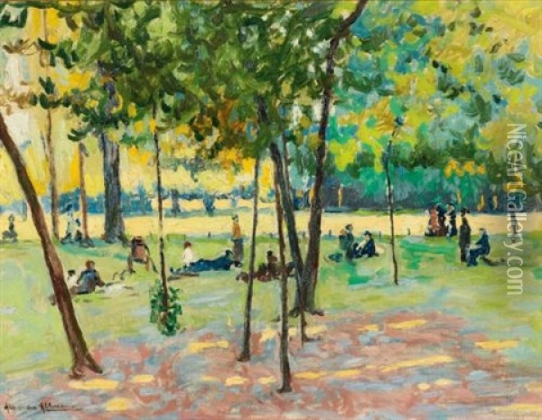 Dans Le Parc Oil Painting - Alexandre Altmann