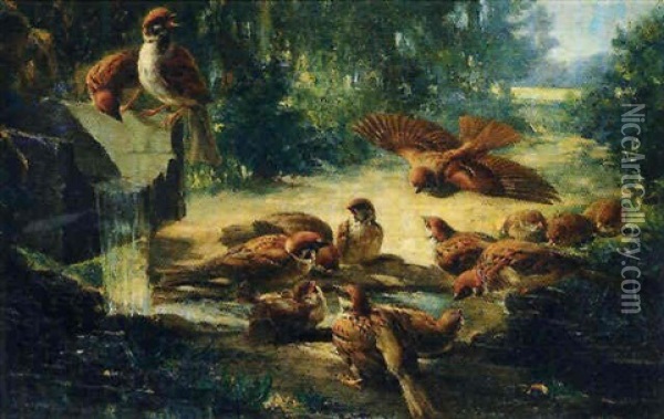 Les Oiseaux Oil Painting - Henry Collen