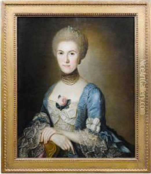 Portrait Of A Lady Oil Painting - Alexander Roslin
