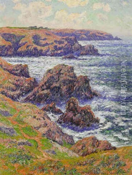 La Terre De Cleden, Point De Raz, Finistere Oil Painting - Henry Moret