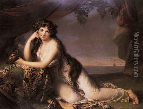 Lady Hamilton as a Bacchante 1803 Oil Painting - Henry Bone