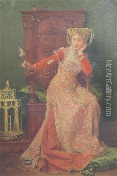Portrait Of Margaret D'aujon Oil Painting - Emile Villa
