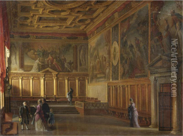 Sala Della Bussola Oil Painting - Giovanni Battista Della Libera