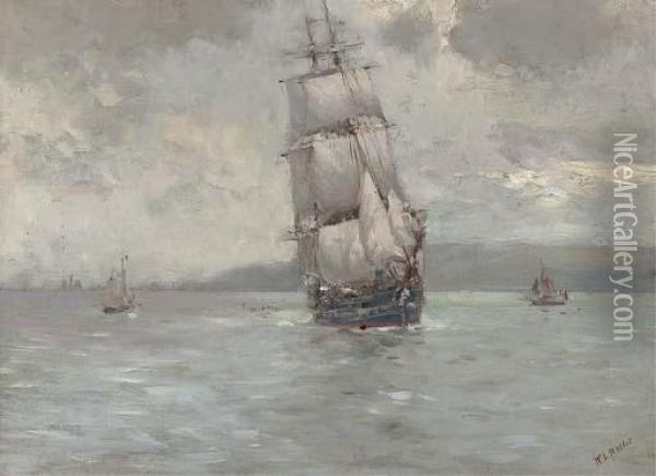Running Up The Channel Oil Painting - William Lionel Wyllie