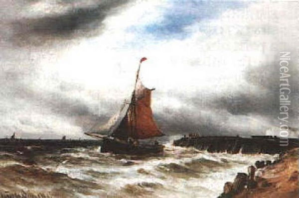 Choppy Seas Oil Painting - Gustave de Breanski