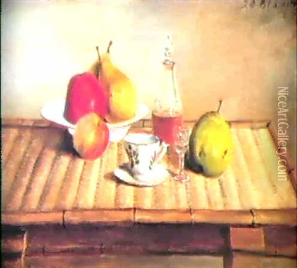 Nature Morte A La Liqueur Et Aux Fruits Oil Painting - Jacques-Emile Blanche
