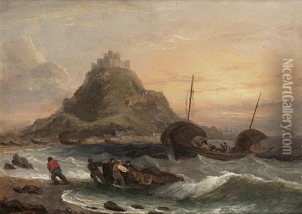 St. Michael's Mount Oil Painting - Thomas Luny