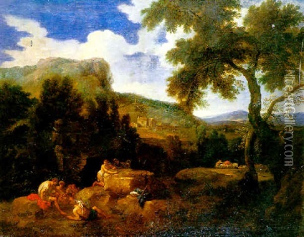Paysage D'arcadie Oil Painting - Francisque Millet