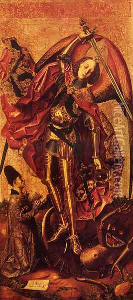 St. Michael and the Dragon Oil Painting - Bartolome Bermejo