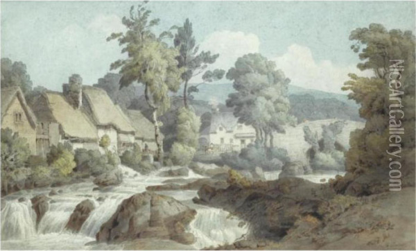 Ivy Bridge, Devon Oil Painting - Francis Towne