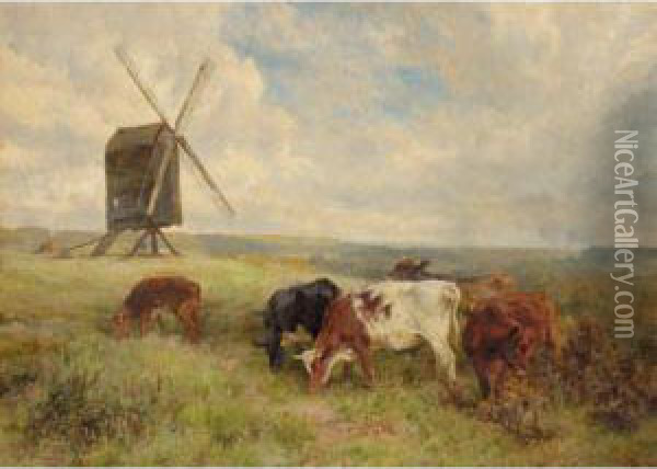 The Black Mill Oil Painting - Charles Collins
