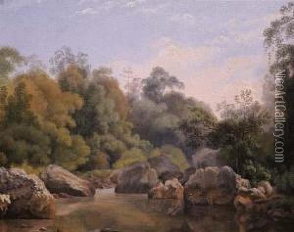 The River Citarum, Priangan (west-java) Oil Painting - Antoine A.J. Payen