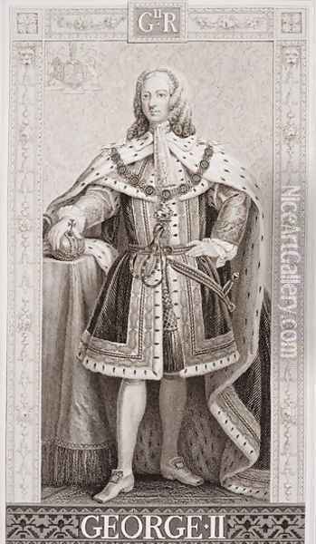 George II 1683-1760 from Illustrations of English and Scottish History Volume II Oil Painting - Enoch Seeman