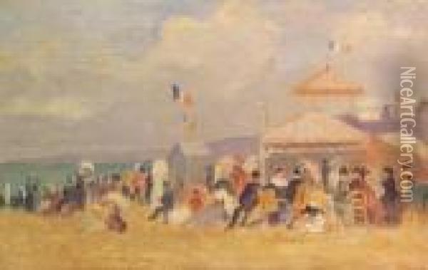 Afternoon At The Beach Oil Painting - Eugene Boudin