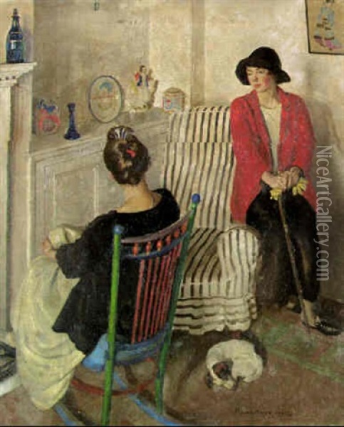 An Interior Oil Painting - Harold Harvey
