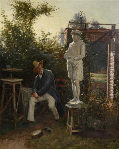 Le Sculpteur Oil Painting - Theodore Gerard