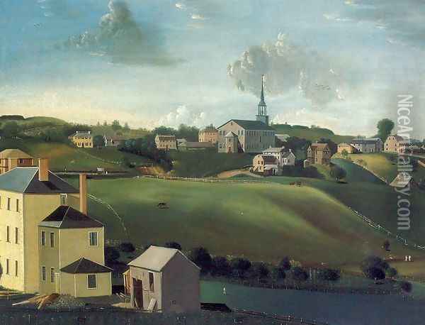 Meetinghouse Hill, Roxbury, Massachusetts 1799 Oil Painting - John Ritto Penniman