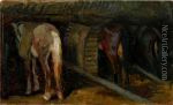 Cavalli Nellastalla Oil Painting - Ruggero Panerai