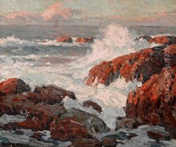 Crashing Waves Oil Painting - Edgar Alwin Payne