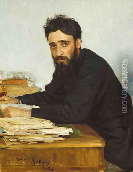 Vsevolod Mikhailovich Garshin Oil Painting - Ilya Efimovich Efimovich Repin