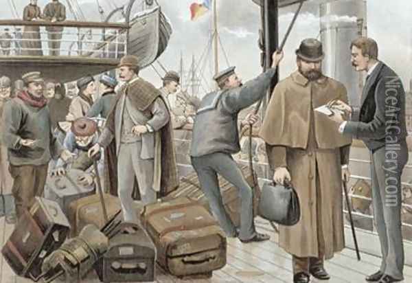 Going on Board at Tilbury Oil Painting - W. Lloyd
