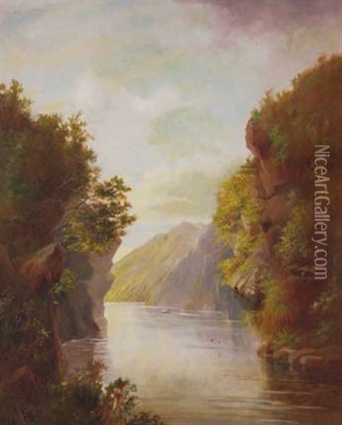 The Upper Reaches Of The Wanganui, Nz Oil Painting - Henry William Kirkwood