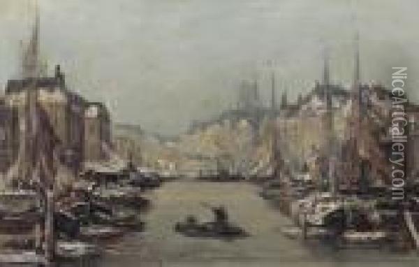 The Old Harbour Of Rotterdam In Winter Oil Painting - Louis Apol