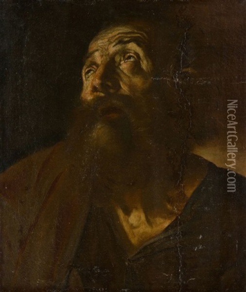Heiliger (fragment) Oil Painting - Francesco Fracanzano