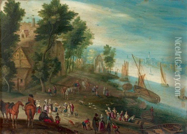 Scene De Port Oil Painting - Jan Boets