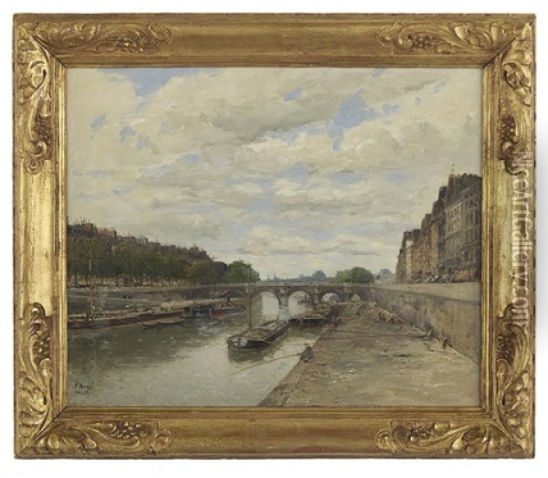 Pont Neuf [a Paris] Oil Painting - Frank Myers Boggs