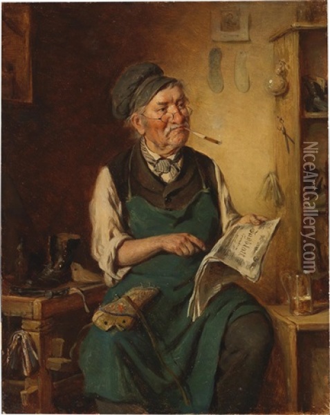 The Cobbler Oil Painting - Hermann Kern