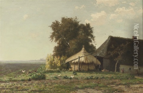 By The Haystack Oil Painting - Paul Joseph Constantin Gabriel