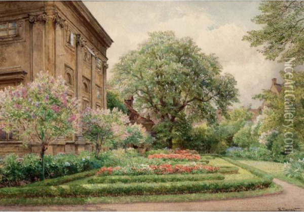 A View Of Auersperg Palace, Vienna Oil Painting - Hugo Darnaut