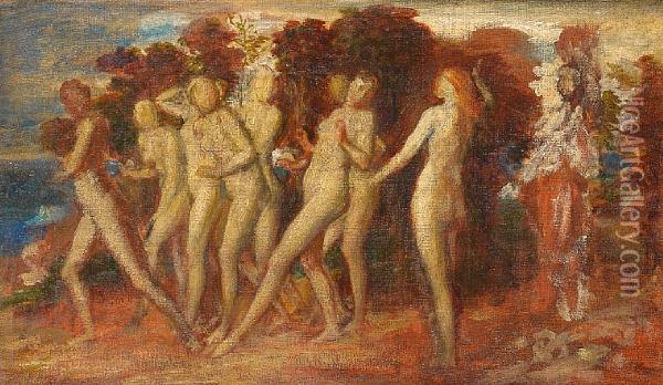 A Bacchanal Oil Painting - George Frederick Watts