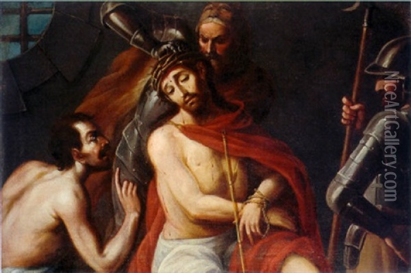 La Coronacion De Cristo Con La Corona De Espinas Oil Painting - Miguel Cabrera