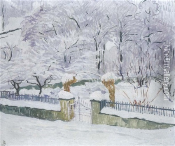 Giardino Nella Neve Oil Painting - Giovanni Giacometti