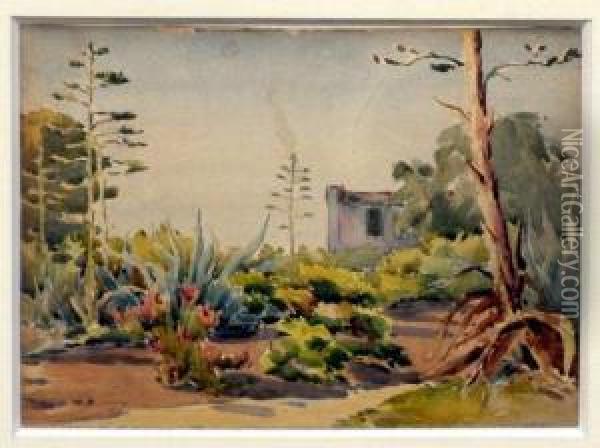 Jardin. Oil Painting - Alexis Mossa