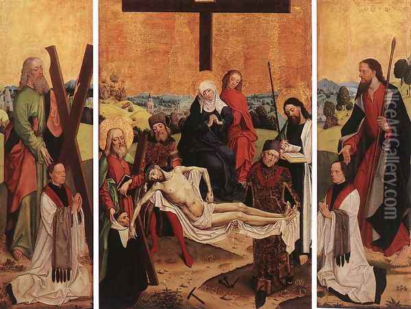 Triptych of Canon Gerhard ter Streegen de Monte Oil Painting - Master of the Life of the Virgin