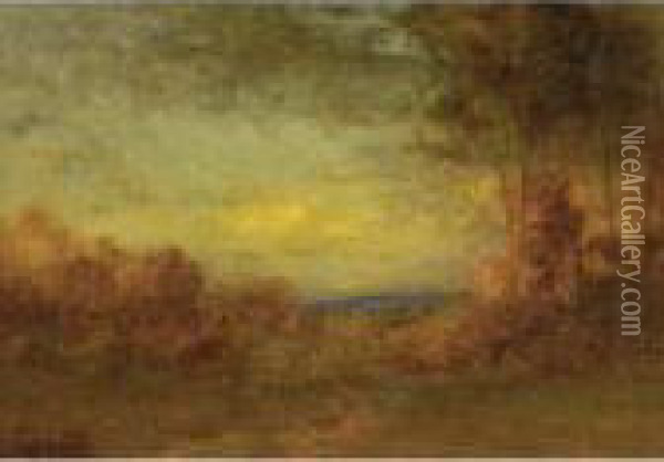 Sunset Landscape Oil Painting - Alexander Helwig Wyant