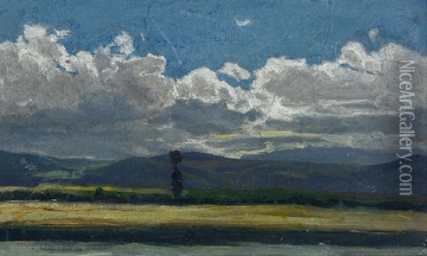 Sommerliche Mittelgebirgslandschaft Oil Painting - Adolf Dressler