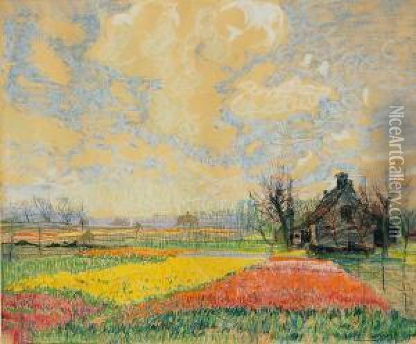Bluhende Tulpenfelder Oil Painting - Frans Nackaerts