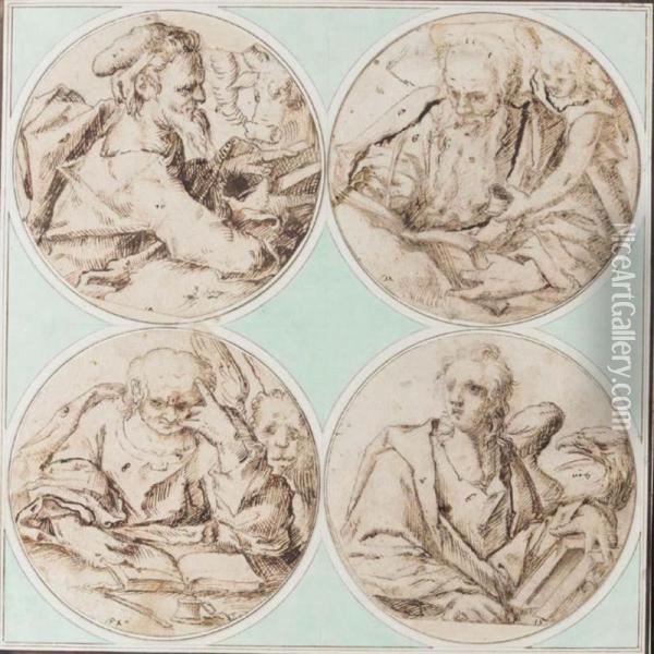 The Four Evangelists Oil Painting - Andries Jacobsz. Stock