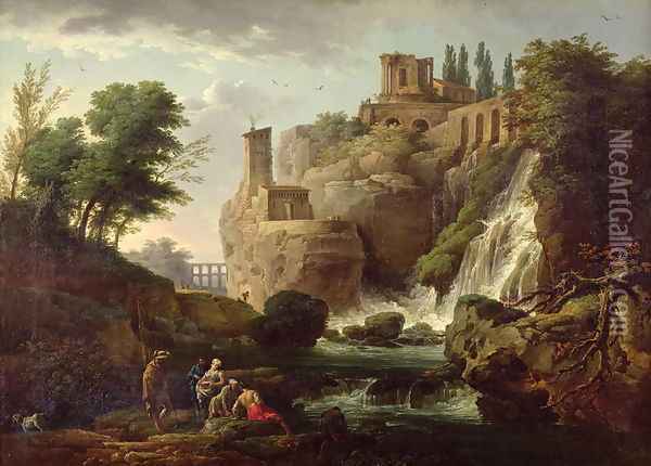 The Falls of Tivoli Oil Painting - Claude-joseph Vernet