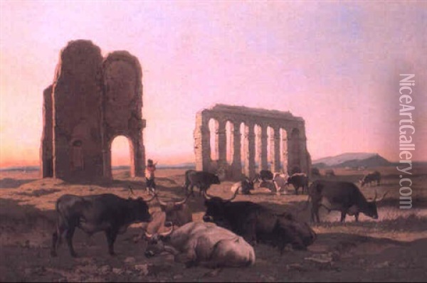 La Campagna Romana Oil Painting - Louis Robbe