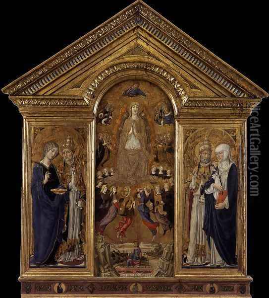 The Virgin of the Assumption with Saints 1462-63 Oil Painting - Lorenzo Di Pietro Vecchietta