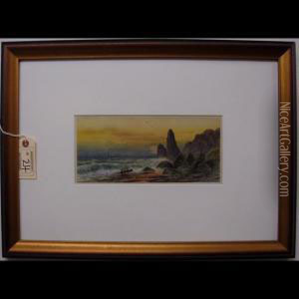 Coastal Sunset Oil Painting - Frederick Arthur Verner