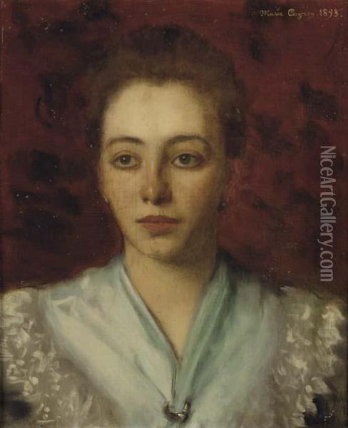 Portrait D'une Jeune Femme Oil Painting - Marie Rose Marguerite Cayron Vasselon
