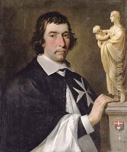 Portrait of a Knight of Malta, presumably Francois Joseph de Robert de Termes, aged 41 Oil Painting - Philippe de Champaigne