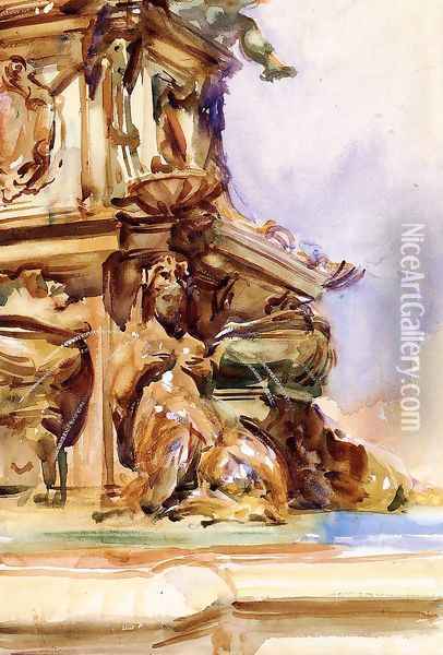 The Great Fountain of Bologna Oil Painting - John Singer Sargent